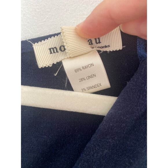 Monteau Navy Blue Cap Sleeve Jumpsuit With Pockets & Vented Back Size S - Picture 6 of 6